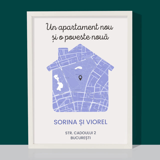 Harta Oraș: Harta Orașului: Apartament Nou - Imprimare Cu Ramă 30X40 (Verticală)