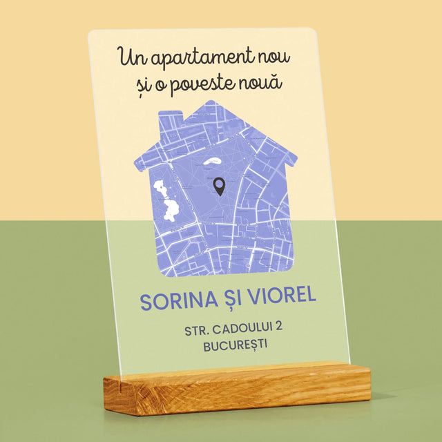 Harta Oraș: Harta Orașului: Apartament Nou - Imprimare Pe Sticlă Acrilică (Verticală)