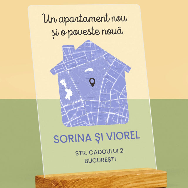 Harta Oraș: Harta Orașului: Apartament Nou - Imprimare Pe Sticlă Acrilică (Verticală)