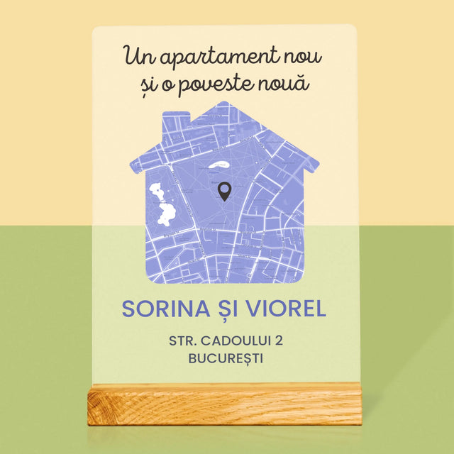 Harta Oraș: Harta Orașului: Apartament Nou - Imprimare Pe Sticlă Acrilică (Verticală)