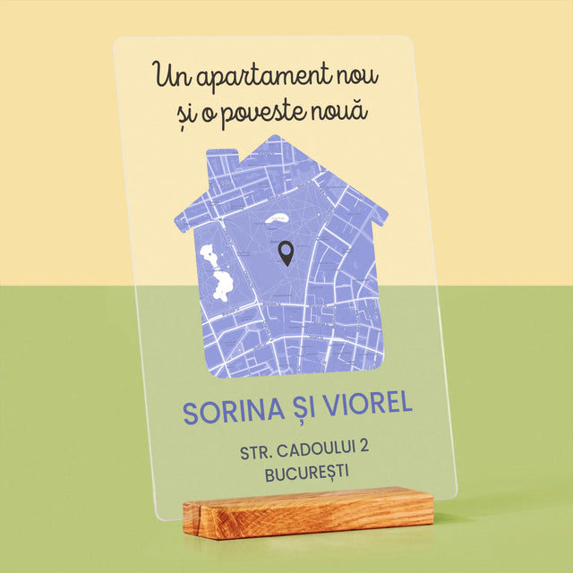 Harta Oraș: Harta Orașului: Apartament Nou - Imprimare Pe Sticlă Acrilică (Verticală)