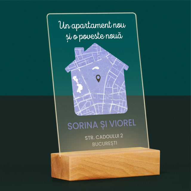 Harta Oraș: Harta Orașului: Apartament Nou - Imprimare Pe Sticlă Acrilică (Verticală)