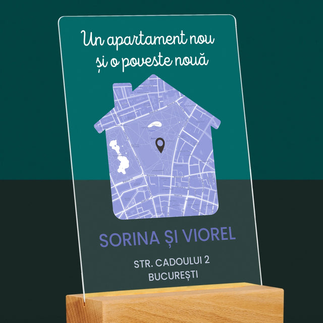 Harta Oraș: Harta Orașului: Apartament Nou - Imprimare Pe Sticlă Acrilică (Verticală)