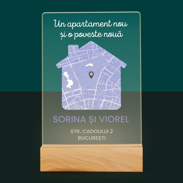 Harta Oraș: Harta Orașului: Apartament Nou - Imprimare Pe Sticlă Acrilică (Verticală)