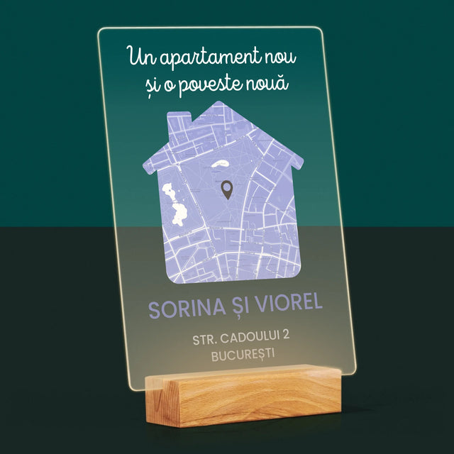 Harta Oraș: Harta Orașului: Apartament Nou - Imprimare Pe Sticlă Acrilică (Verticală)