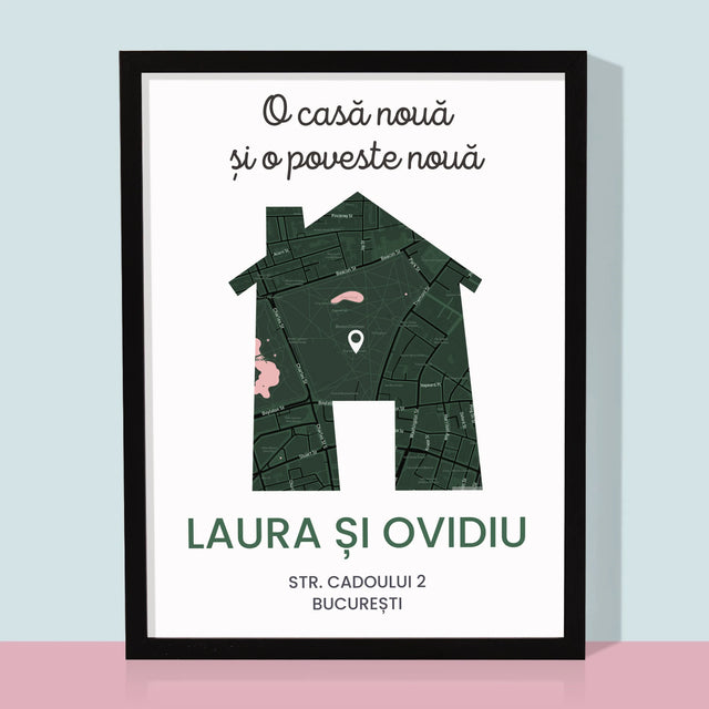 Harta Oraș: Harta Orașului: Casa Nouă - Imprimare Cu Ramă 30X40 (Verticală)