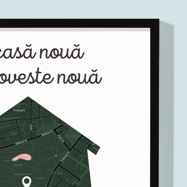 Harta Oraș: Harta Orașului: Casa Nouă - Imprimare Cu Ramă 30X40 (Verticală)