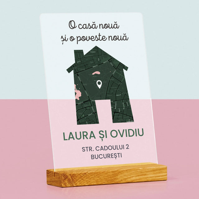 Harta Oraș: Harta Orașului: Casa Nouă - Imprimare Pe Sticlă Acrilică (Verticală)