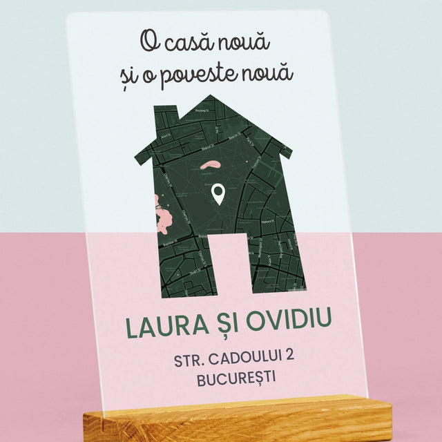 Harta Oraș: Harta Orașului: Casa Nouă - Imprimare Pe Sticlă Acrilică (Verticală)