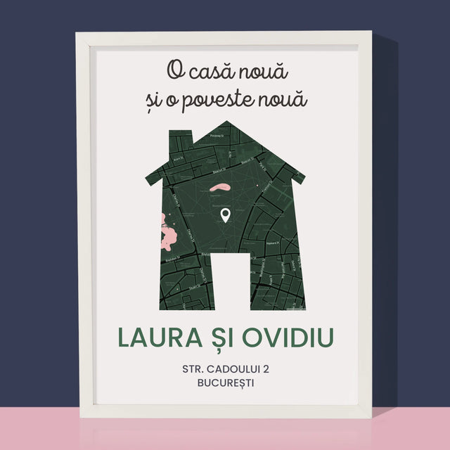 Harta Oraș: Harta Orașului: Casa Nouă - Imprimare Cu Ramă 30X40 (Verticală)