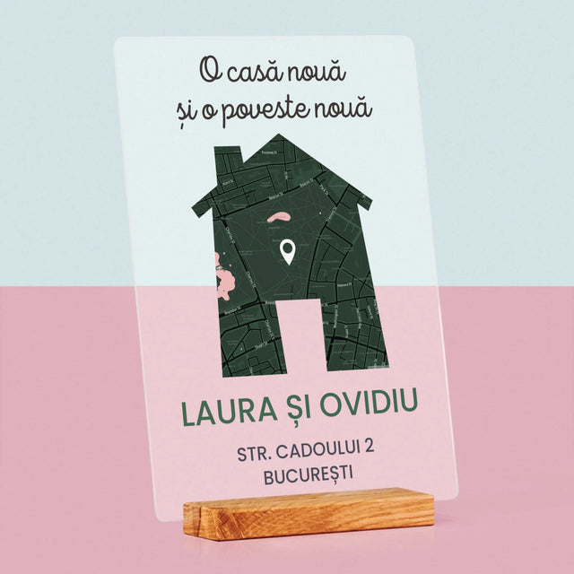 Harta Oraș: Harta Orașului: Casa Nouă - Imprimare Pe Sticlă Acrilică (Verticală)