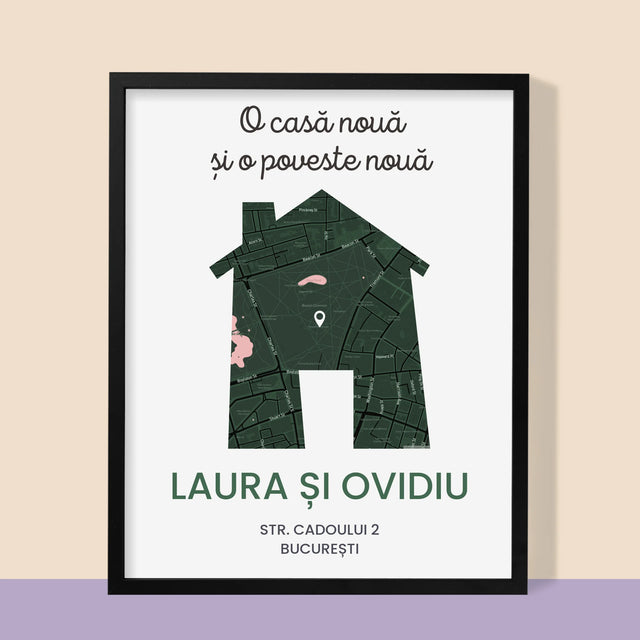 Harta Oraș: Harta Orașului: Casa Nouă - Imprimare Cu Ramă 30X40 (Verticală)