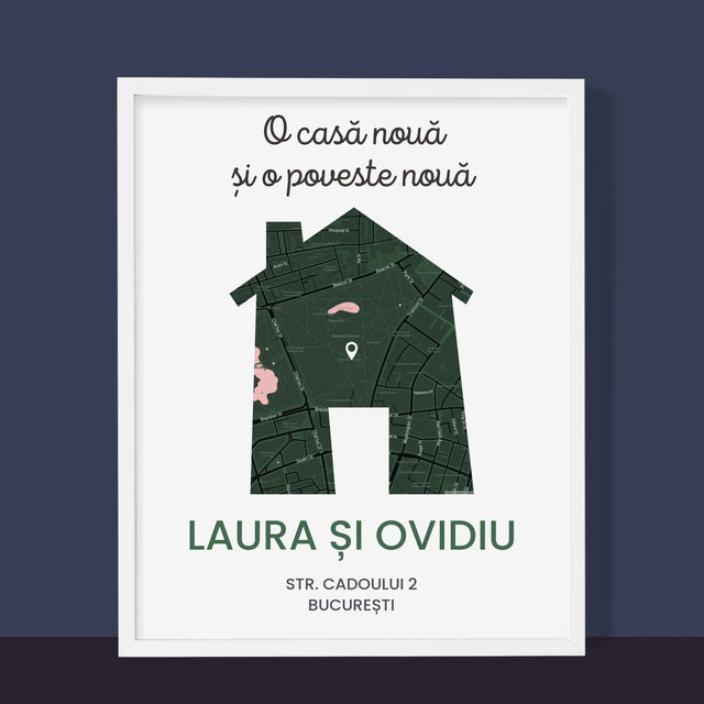 Harta Oraș: Harta Orașului: Casa Nouă - Imprimare Cu Ramă 30X40 (Verticală)