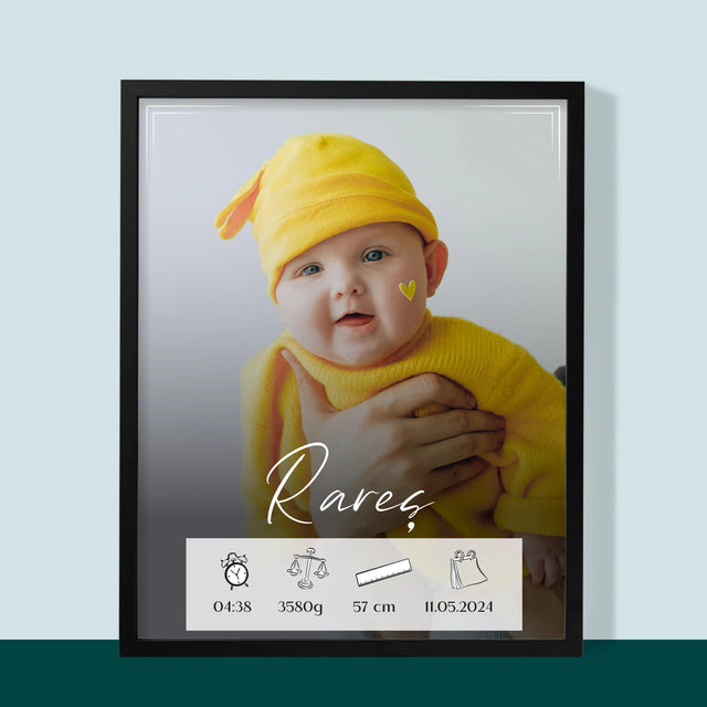 Certificat De Naștere: Certificat De Naștere Cadru - Imprimare Cu Ramă 30X40 (Verticală)