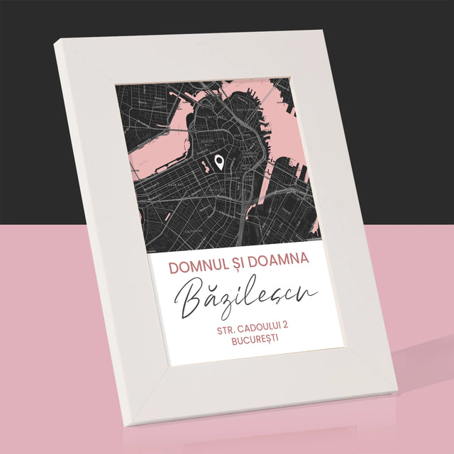 Harta Oraș: Harta Orașului: Domn Și Doamnă - Ramă Pentru Fotografii (Horizontală)