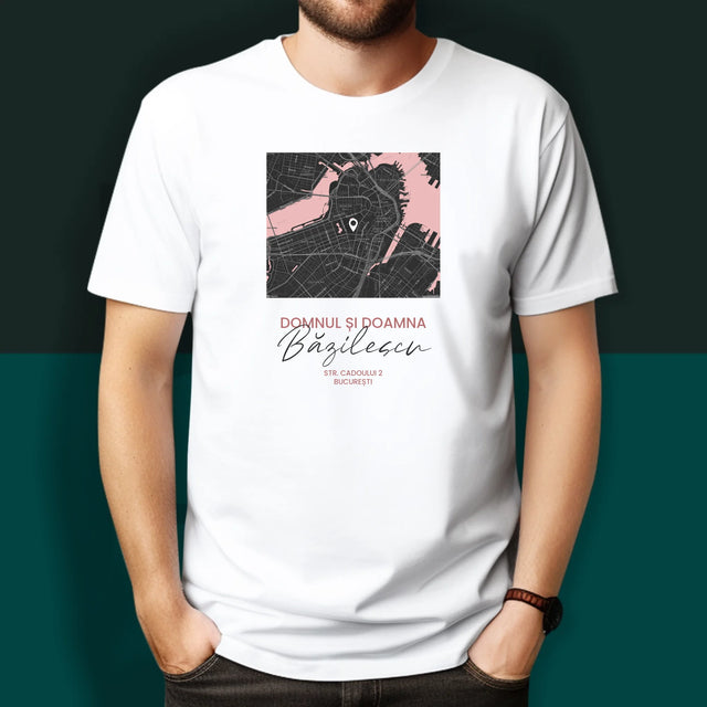 Harta Oraș: Harta Orașului: Domn Și Doamnă - Tricouri Cuplu
