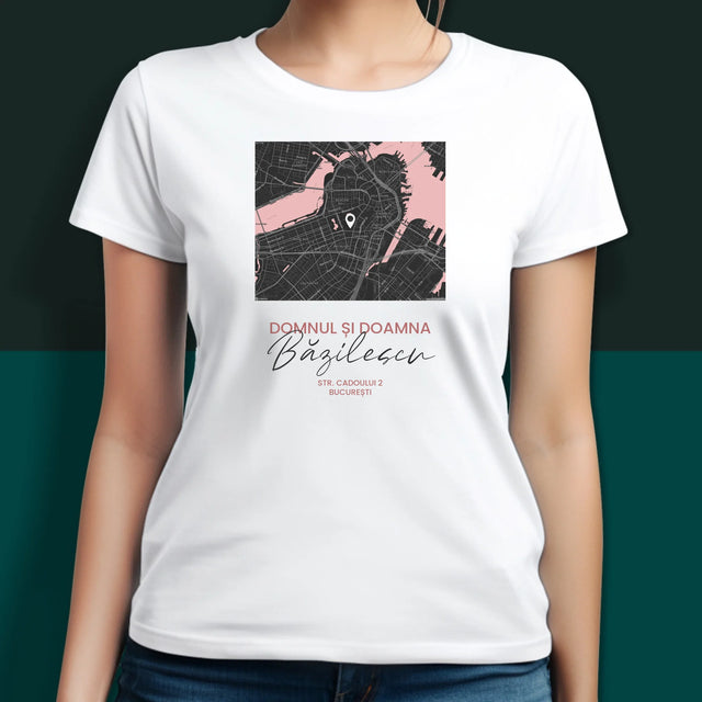Harta Oraș: Harta Orașului: Domn Și Doamnă - Tricouri Cuplu