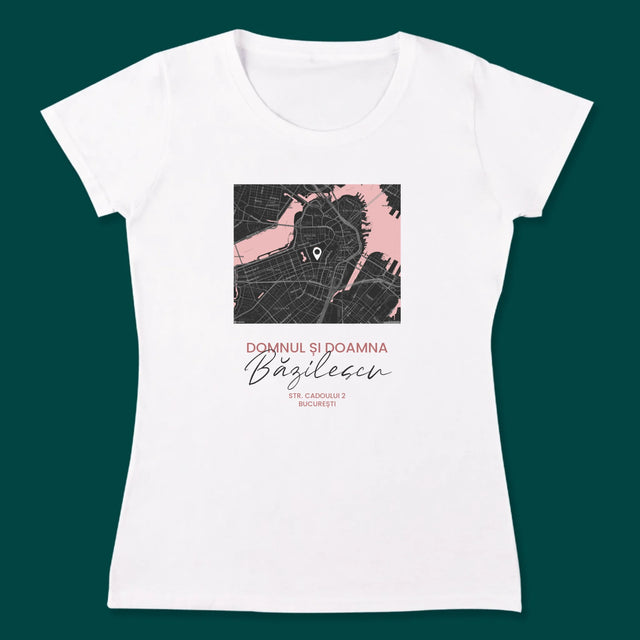 Harta Oraș: Harta Orașului: Domn Și Doamnă - Tricouri Cuplu