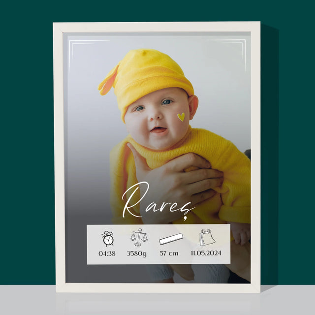 Certificat De Naștere: Certificat De Naștere Cadru - Imprimare Cu Ramă 30X40 (Verticală)