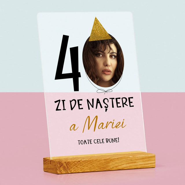 Fotografie Si Semnătură: A 40 Zi De Naștere Căciulă - Imprimare Pe Sticlă Acrilică (Verticală)