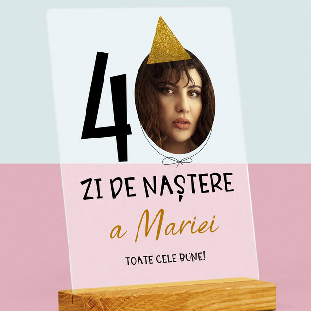 Fotografie Si Semnătură: A 40 Zi De Naștere Căciulă - Imprimare Pe Sticlă Acrilică (Verticală)