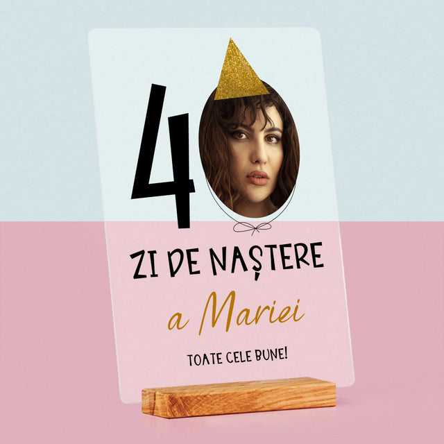 Fotografie Si Semnătură: A 40 Zi De Naștere Căciulă - Imprimare Pe Sticlă Acrilică (Verticală)