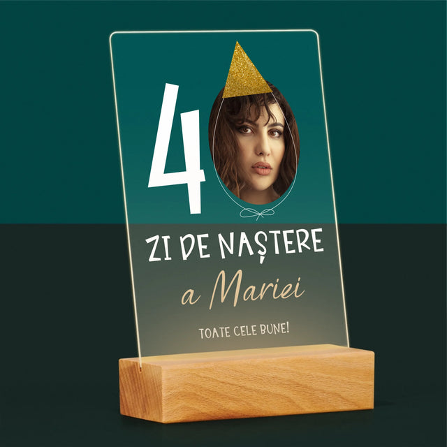 Fotografie Si Semnătură: A 40 Zi De Naștere Căciulă - Imprimare Pe Sticlă Acrilică (Verticală)
