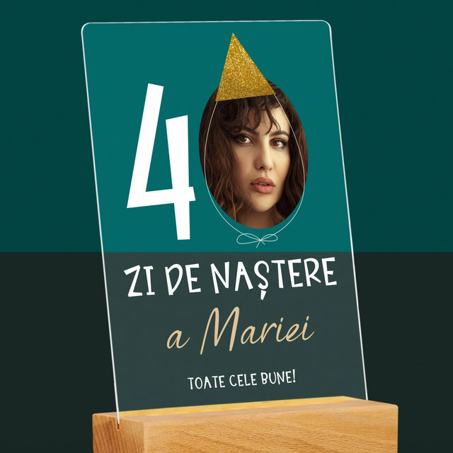 Fotografie Si Semnătură: A 40 Zi De Naștere Căciulă - Imprimare Pe Sticlă Acrilică (Verticală)