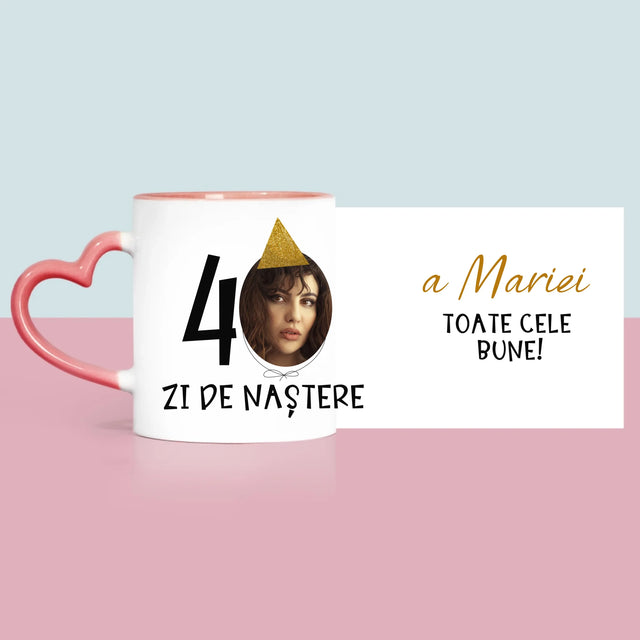 Fotografie Si Semnătură: A 40 Zi De Naștere Căciulă - Cană