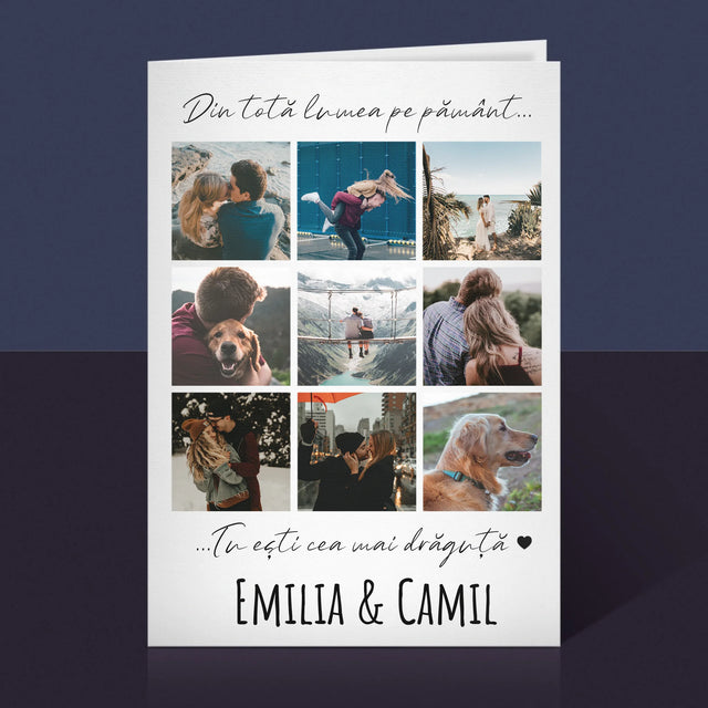 Colaj De Fotografii: Din Totă Lumea Pe Pământ - Card Cu Felicitări