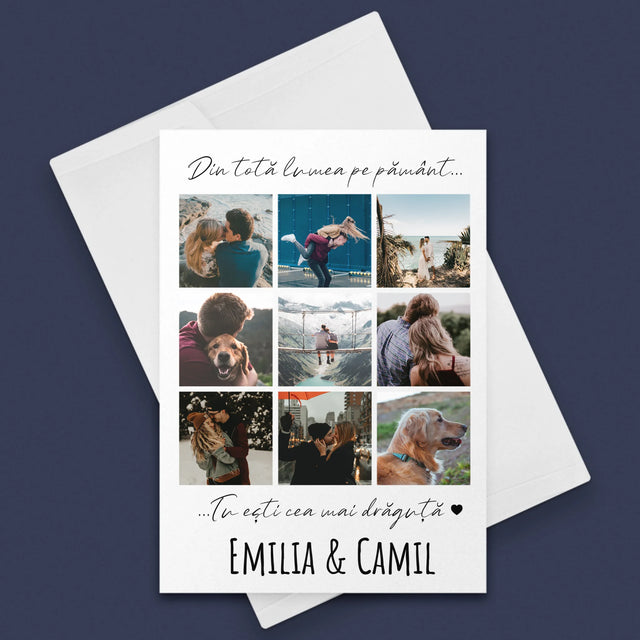 Colaj De Fotografii: Din Totă Lumea Pe Pământ - Card Cu Felicitări