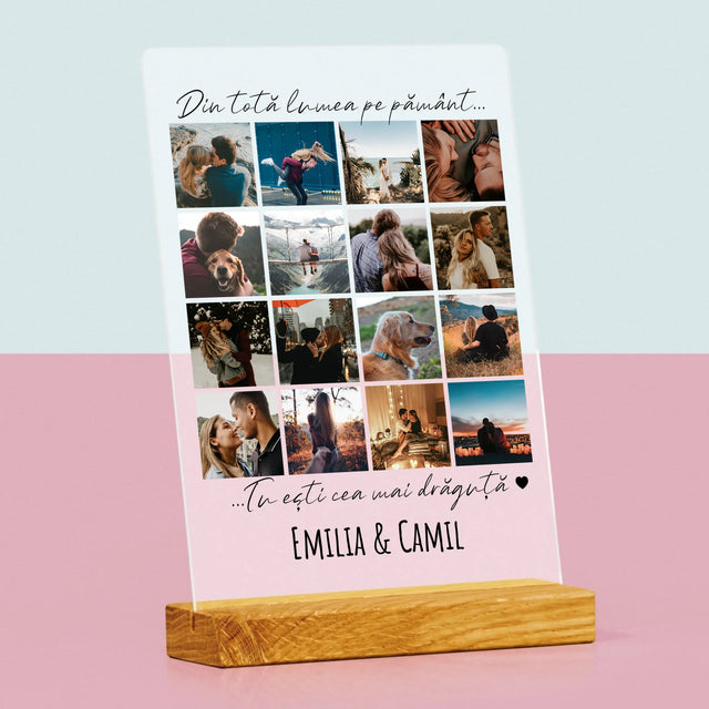 Colaj De Fotografii: Din Totă Lumea Pe Pământ - Imprimare Pe Sticlă Acrilică (Verticală)