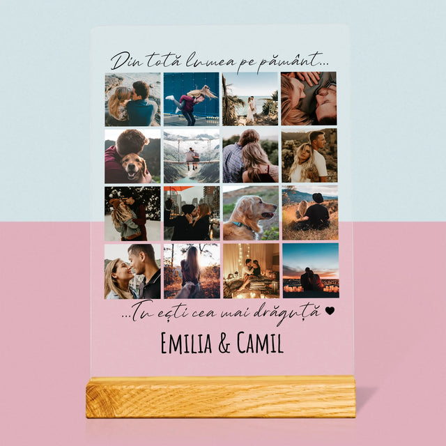 Colaj De Fotografii: Din Totă Lumea Pe Pământ - Imprimare Pe Sticlă Acrilică (Verticală)