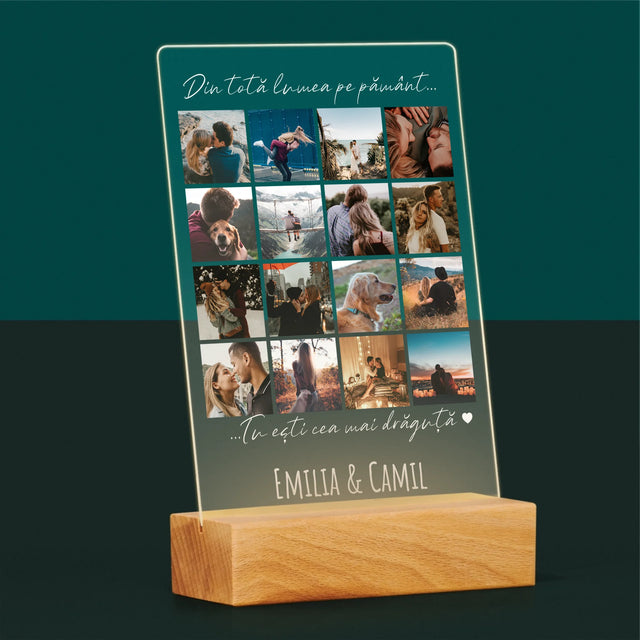 Colaj De Fotografii: Din Totă Lumea Pe Pământ - Imprimare Pe Sticlă Acrilică (Verticală)