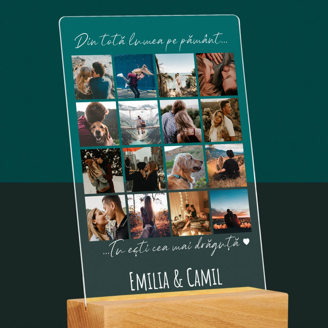 Colaj De Fotografii: Din Totă Lumea Pe Pământ - Imprimare Pe Sticlă Acrilică (Verticală)