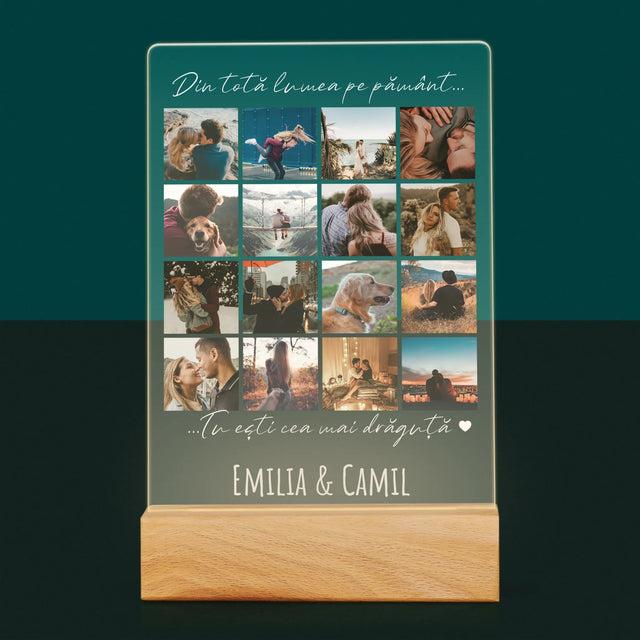 Colaj De Fotografii: Din Totă Lumea Pe Pământ - Imprimare Pe Sticlă Acrilică (Verticală)