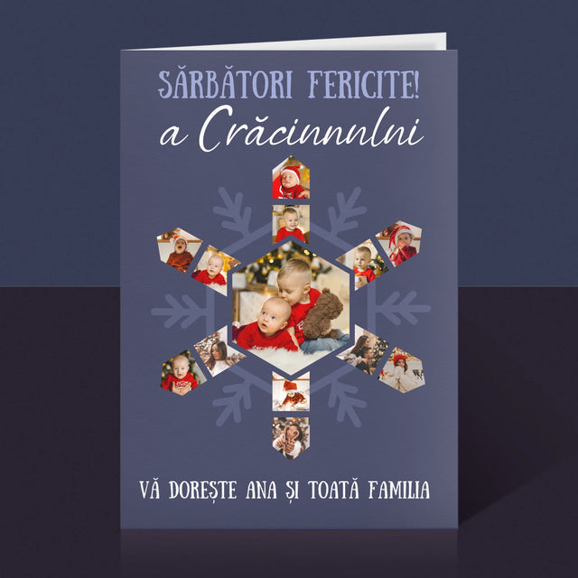 Formă Din Fotografii: Fulg - Card Cu Felicitări