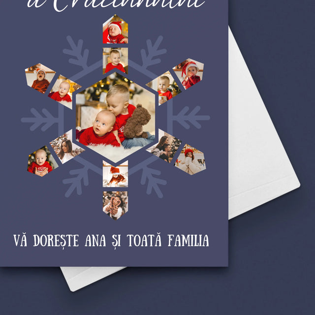 Formă Din Fotografii: Fulg - Card Cu Felicitări