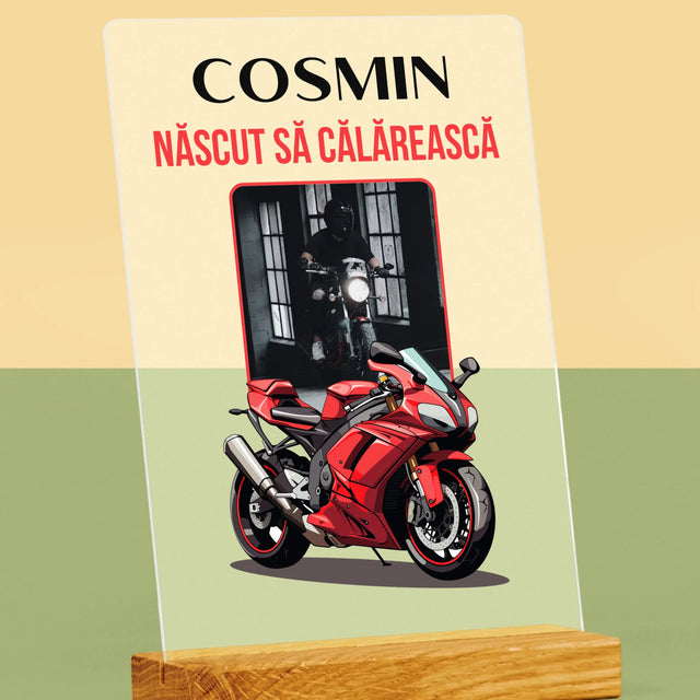 Fotografie Si Semnătură: Născut Să Călărească - Imprimare Pe Sticlă Acrilică (Verticală)