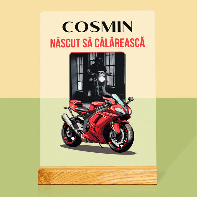 Fotografie Si Semnătură: Născut Să Călărească - Imprimare Pe Sticlă Acrilică (Verticală)