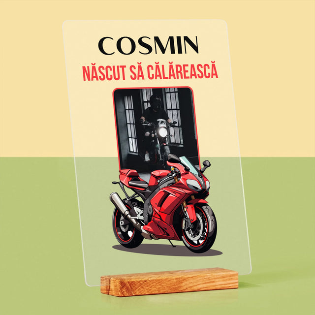 Fotografie Si Semnătură: Născut Să Călărească - Imprimare Pe Sticlă Acrilică (Verticală)