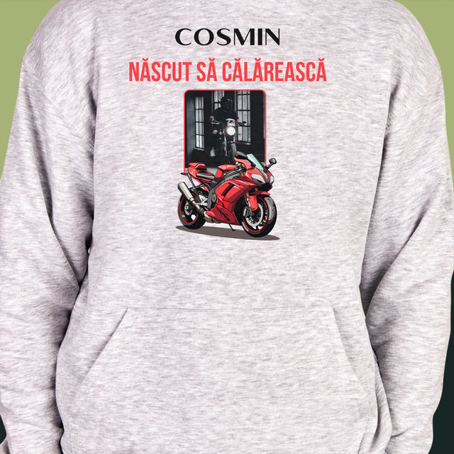 Fotografie Si Semnătură: Născut Să Călărească - Hanorac Cu Glugă Pentru Bărbați