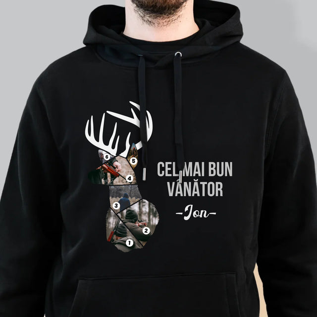 Formă Din Fotografii: Cel Mai Bun Vânător - Hanorac Cu Glugă Pentru Bărbați