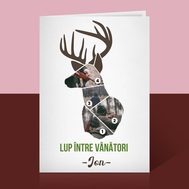 Formă Din Fotografii: Cel Mai Bun Vânător - Card Cu Felicitări