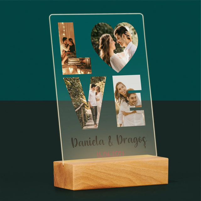 Cuvânt Din Fotografii: Love Din Fotografiile Tale - Imprimare Pe Sticlă Acrilică (Verticală)