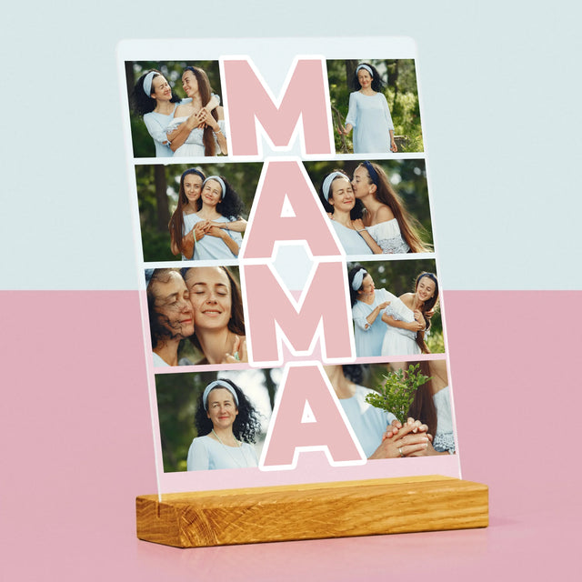 Colaj De Fotografii: Mama Colaj Din Fotografii - Imprimare Pe Sticlă Acrilică (Verticală)