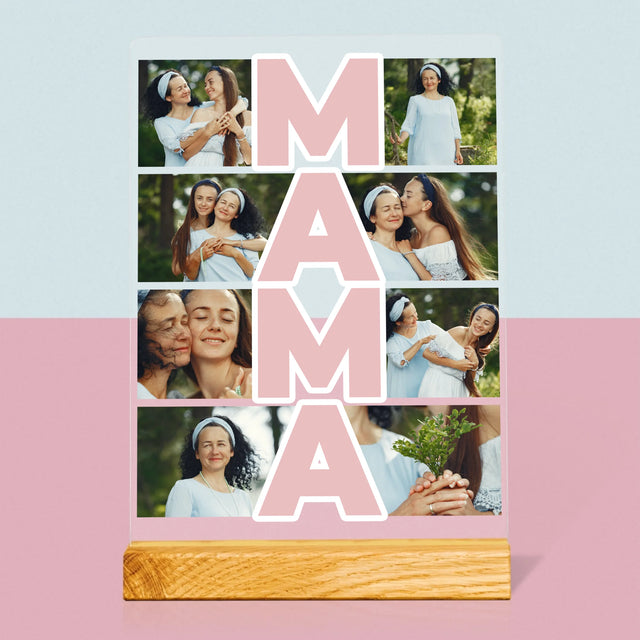 Colaj De Fotografii: Mama Colaj Din Fotografii - Imprimare Pe Sticlă Acrilică (Verticală)