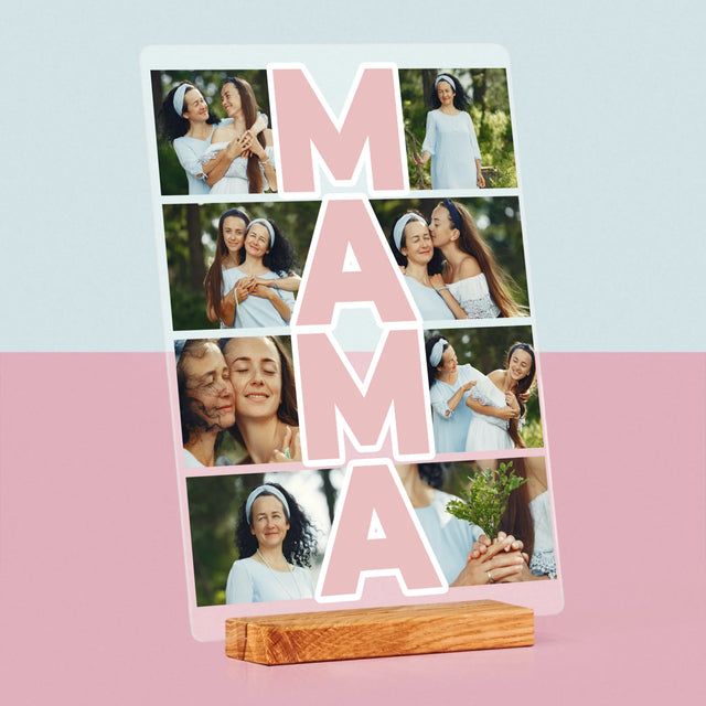 Colaj De Fotografii: Mama Colaj Din Fotografii - Imprimare Pe Sticlă Acrilică (Verticală)
