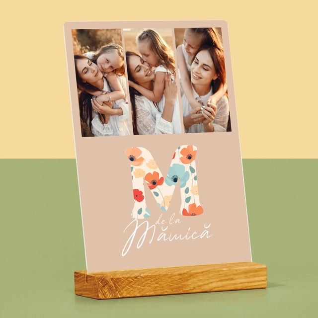 Colaj De Fotografii: M De La Mămică - Imprimare Pe Sticlă Acrilică (Verticală)