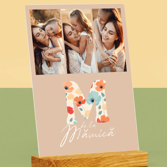 Colaj De Fotografii: M De La Mămică - Imprimare Pe Sticlă Acrilică (Verticală)